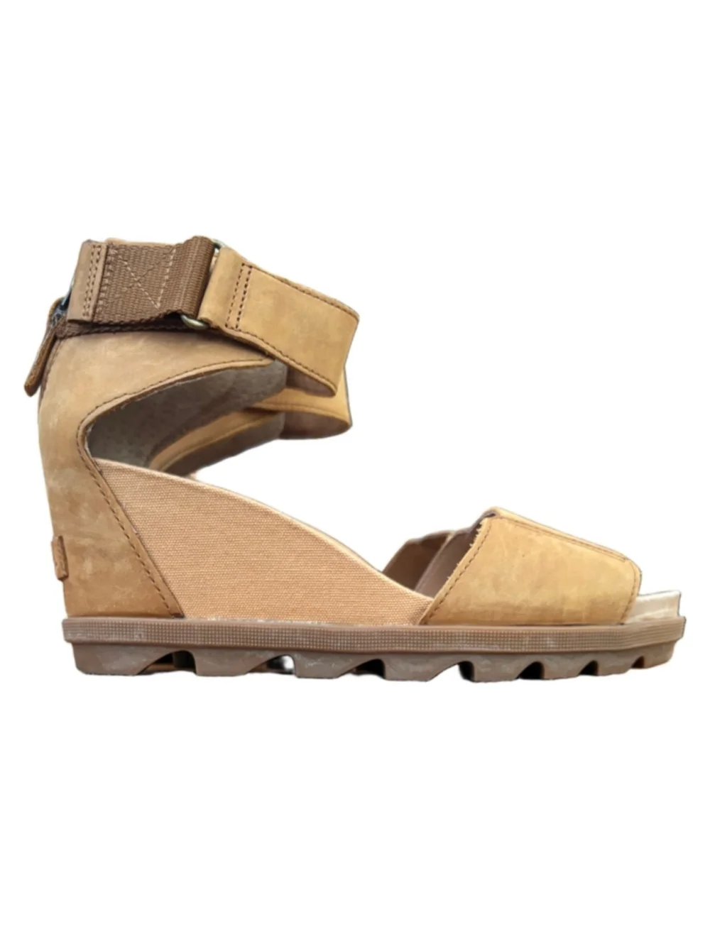 Sorel Joanie 11 tan 2.5” wdg heel w zp & ankl strp SZ 9 indie sleaze festival
